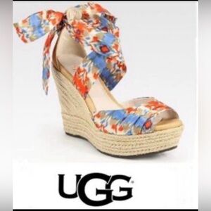 UGG Women's Wedge Sandals - Blue and Orange Floral